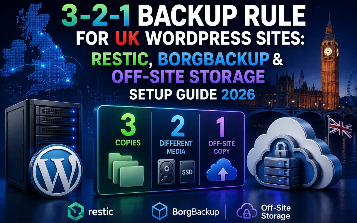 3-2-1 Backup Rule for UK WordPress Sites: Restic, BorgBackup & Off-Site Storage Setup Guide 2026