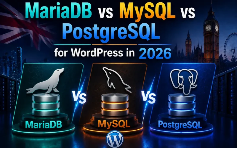 MariaDB vs MySQL vs PostgreSQL for WordPress in 2026: Which Database Wins on UK Hosting?