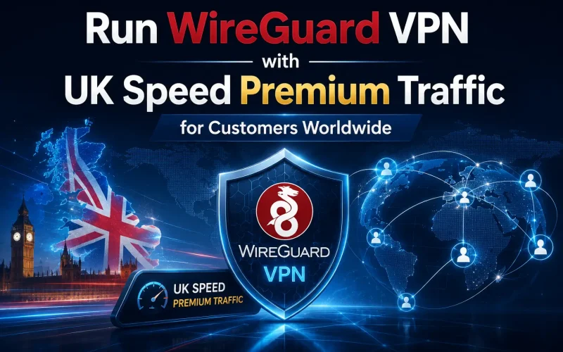 Run WireGuard VPN with UK Speed Premium Traffic for Customers Worldwide