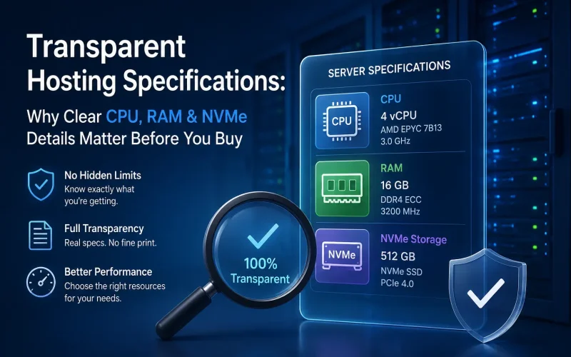 Transparent Hosting Specifications: Why Clear CPU, RAM & NVMe Details Matter Before You Buy