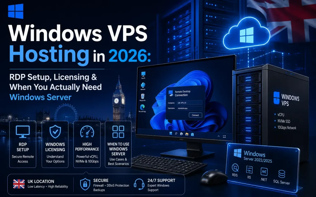 Windows VPS Hosting in 2026: RDP Setup, Licensing & When You Actually Need Windows Server