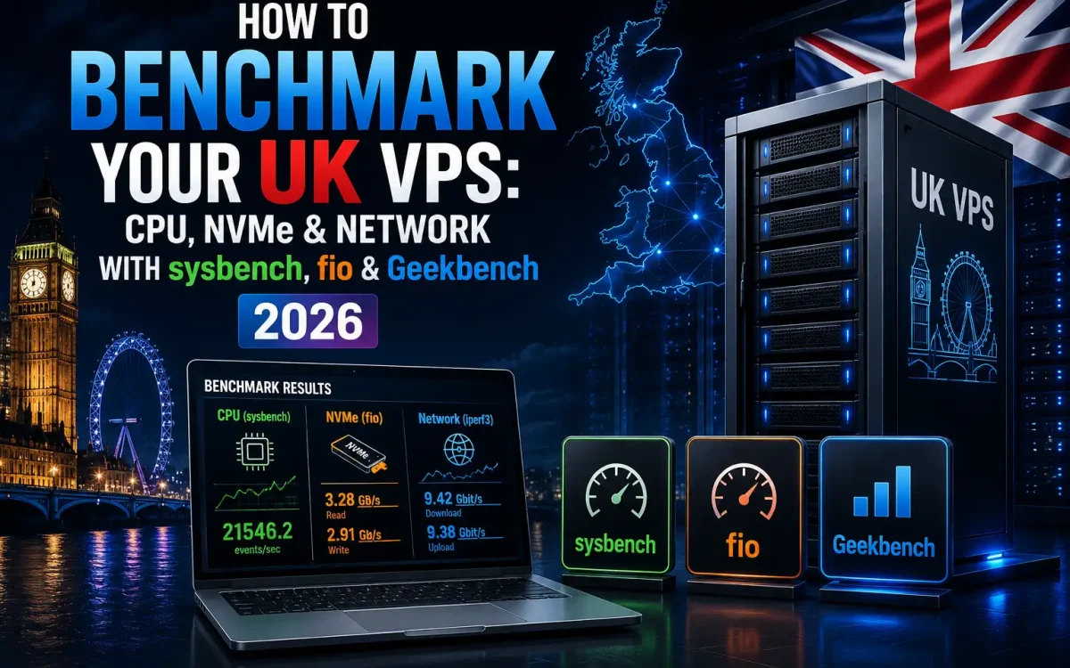 How to Benchmark Your UK VPS: CPU, NVMe & Network with sysbench, fio & Geekbench 2026