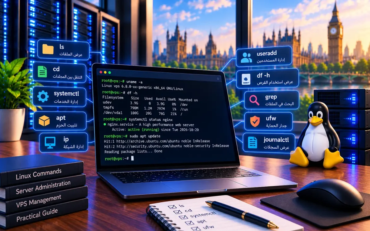 أهم أوامر Linux لإدارة الـ VPS (دليل عملي) 2026