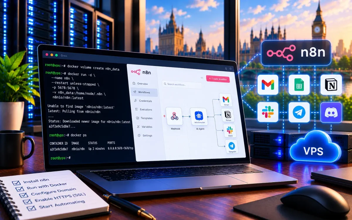 كيف تثبّت n8n للأتمتة على VPS خطوة بخطوة 2026