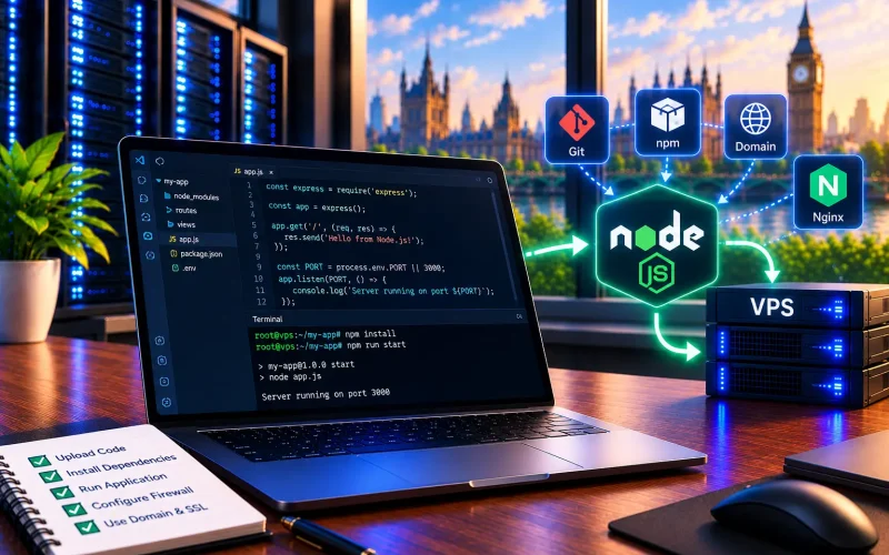 كيف تستضيف تطبيق Node.js على VPS خطوة بخطوة 2026