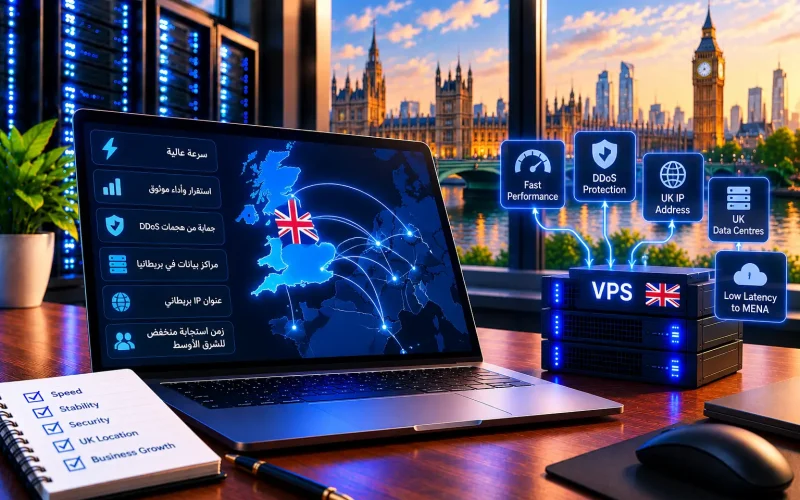 لماذا تختار VPS بريطاني؟ مزايا الاستضافة في المملكة المتحدة 2026